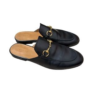 Gucci Princetown Slipper Black Leather Slide Mules